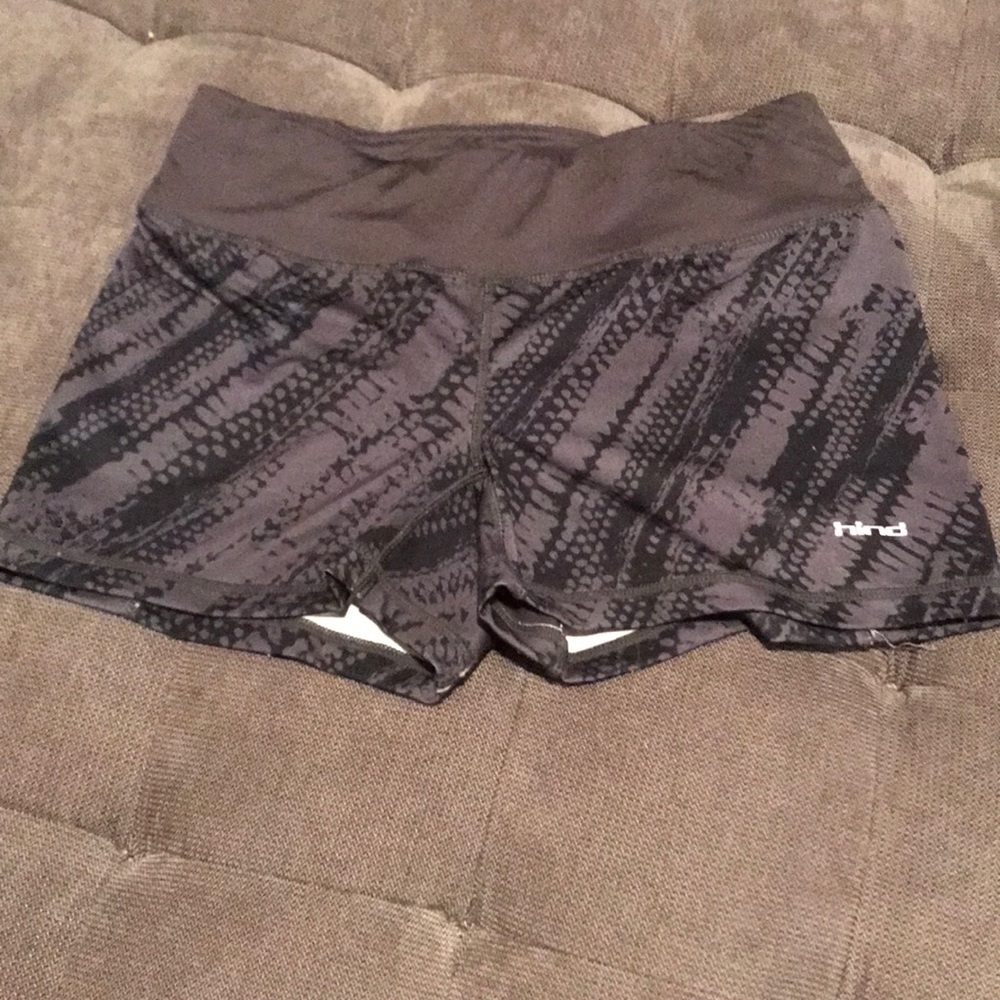 Grey/black Hind stretch athletic shorts